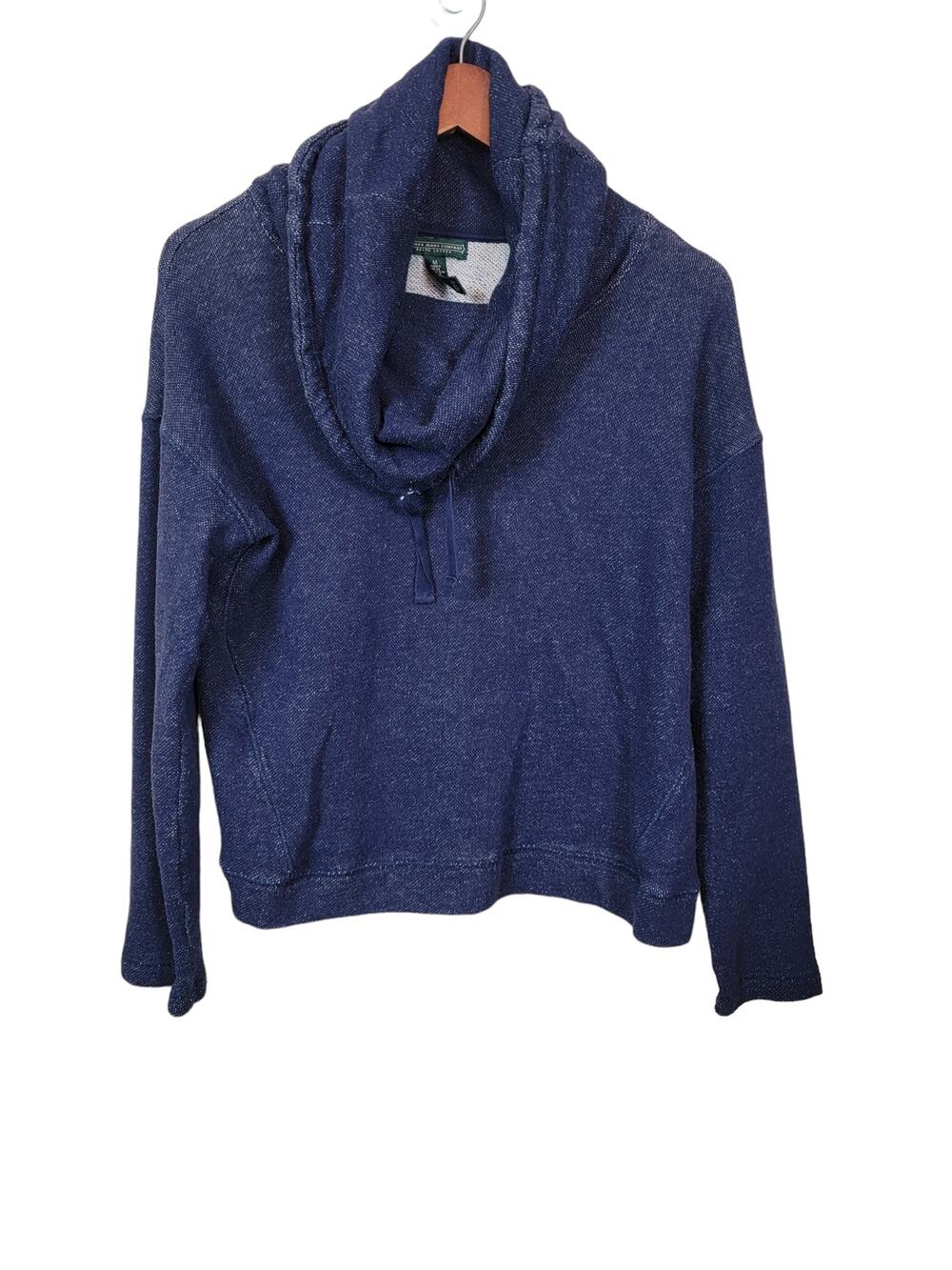 Ralph Lauren Jeans Women's Funnel Cowl Neck Sweatshirt Blue Medium Long Sleeve